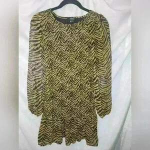 Forever 21 Long Sleeves Tiger Print Dress Size M
